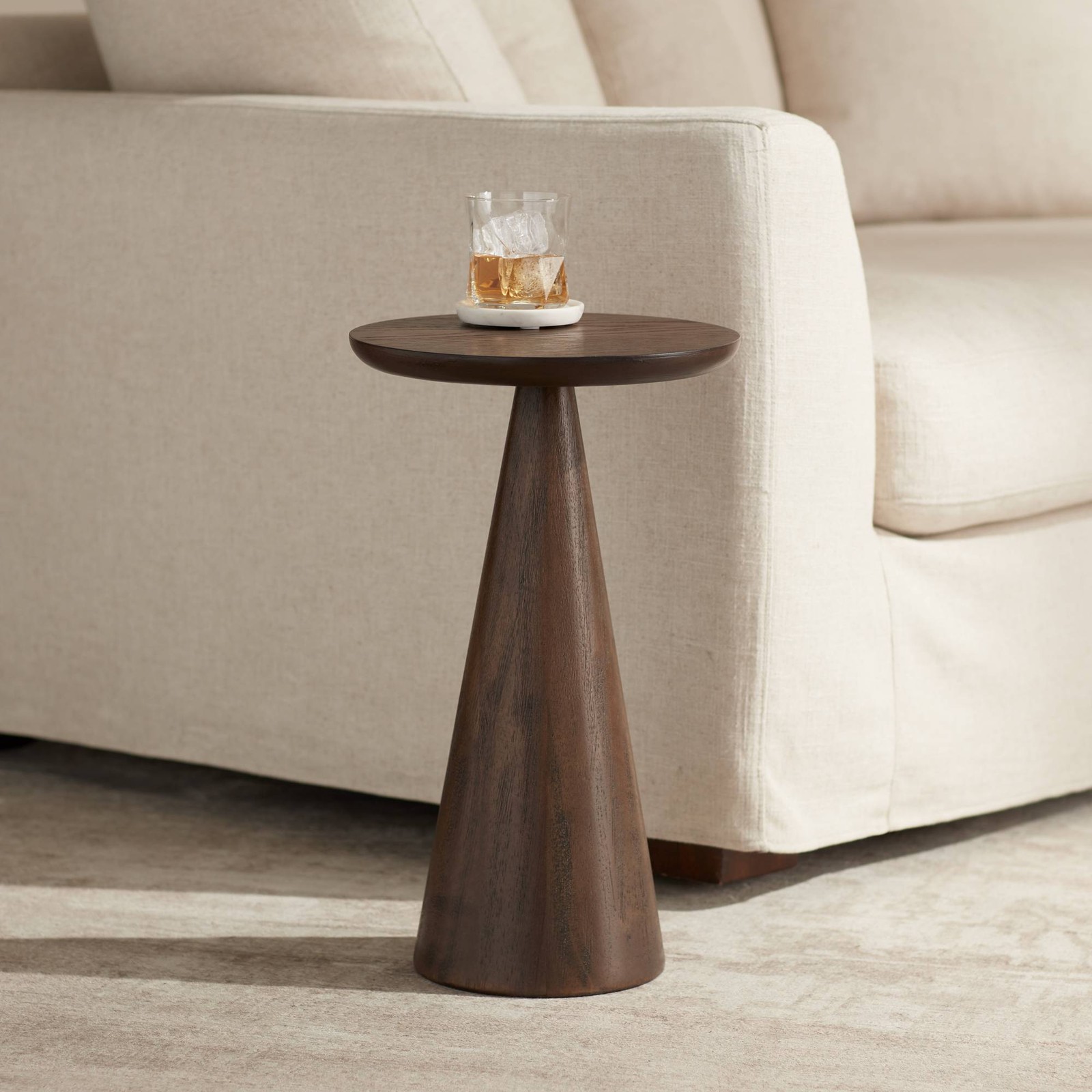 Owen 20″ High Rustic Modern Walnut Finish Wood Side Table