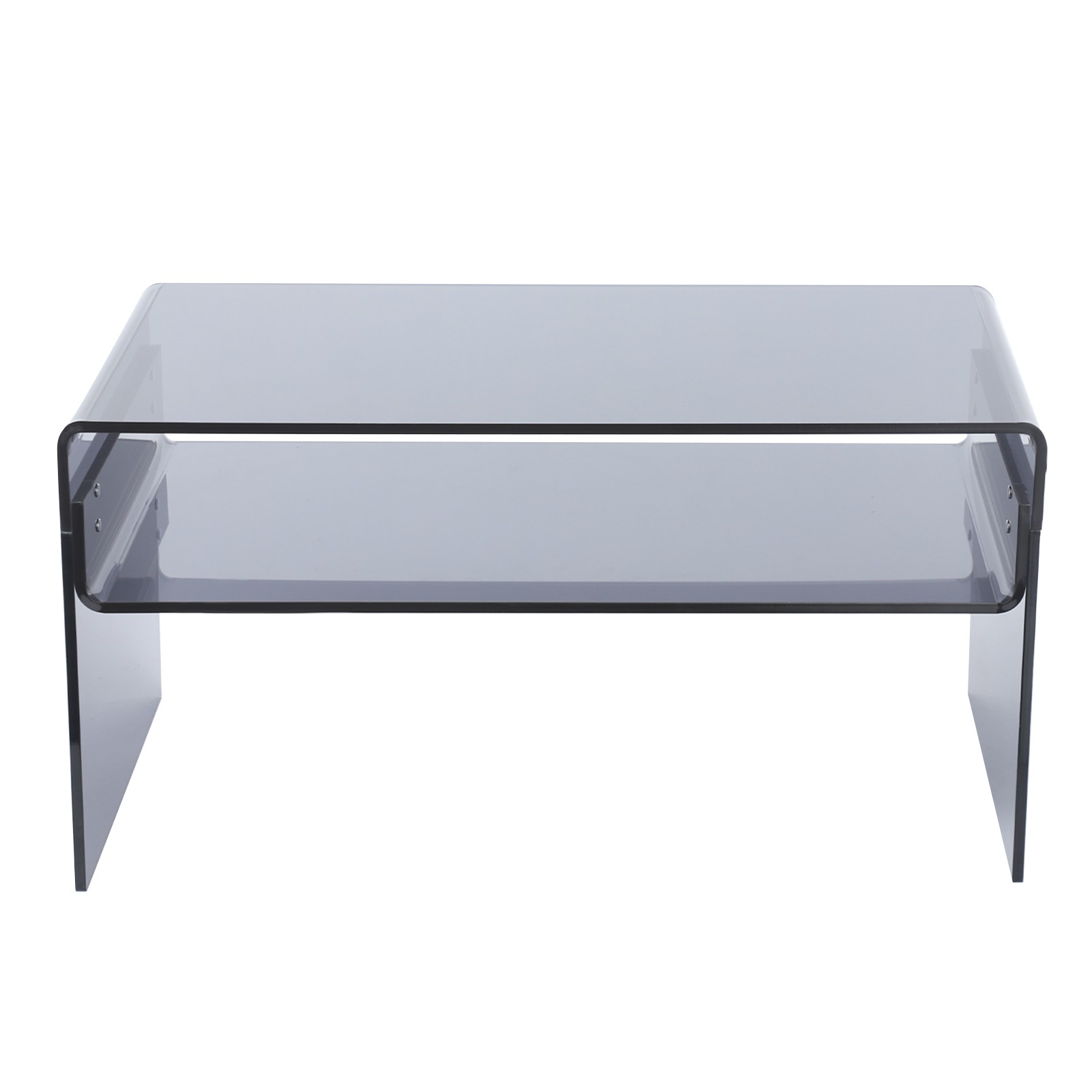 Modern Acrylic Coffee Table, 2-Tier End/Side Desk, 31.5″ W x 15.8″ D/H, Black