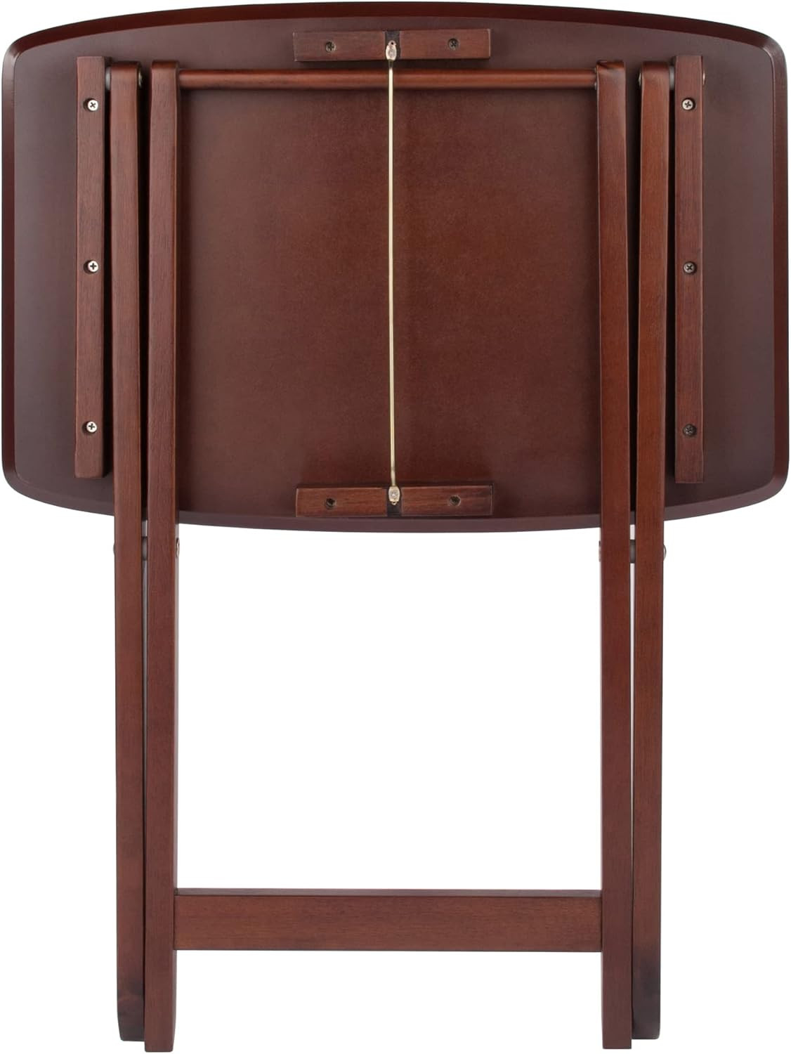 Darlene Set of 2 Foldable Snack Tables, 26″ in Walnut, Easy to Store Portable Fo