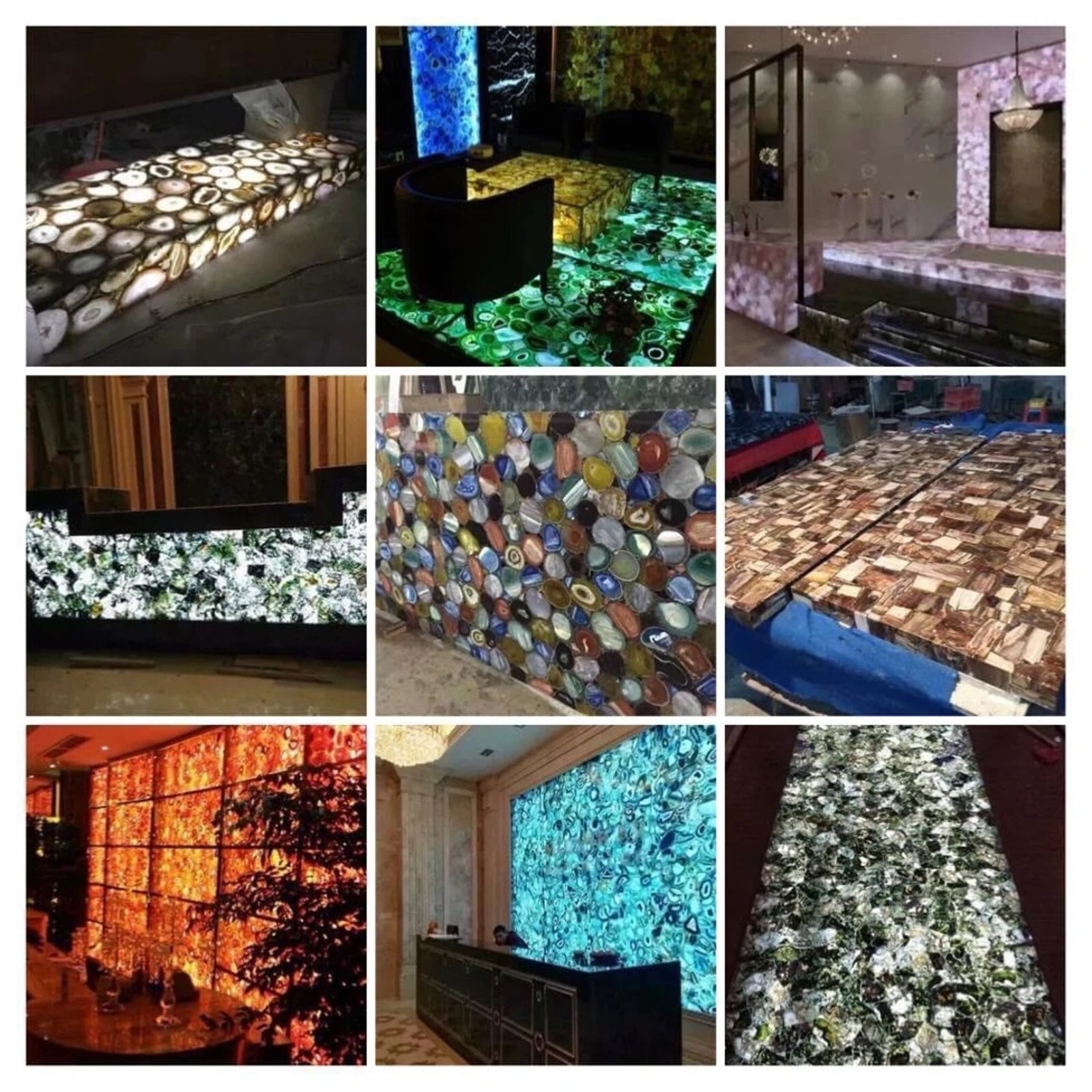 Blue Agate Coffee Table , Agate Patio Side Table , Epoxy Corner Table for Hotel