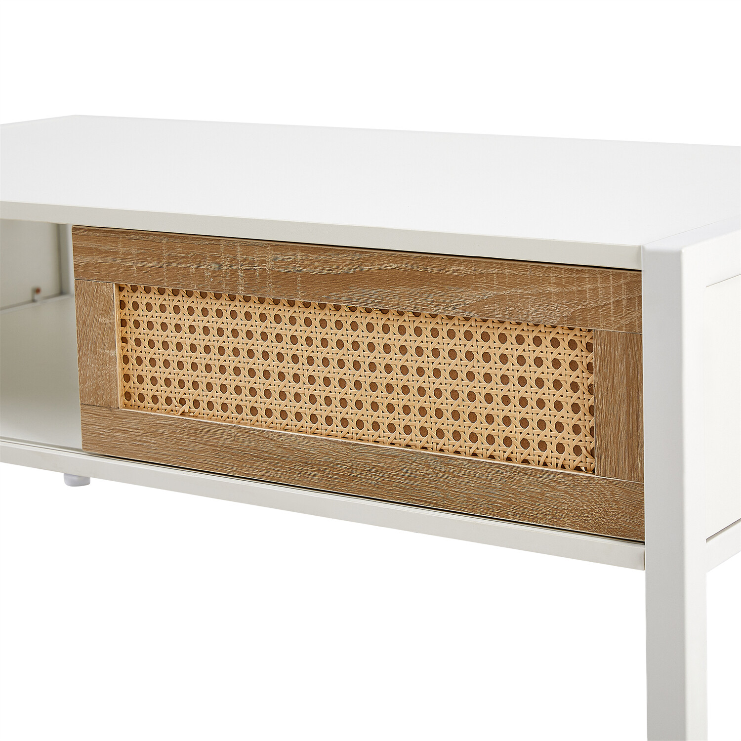 40in Coffee Table Center Cocktail Table Rattan Side End Tables for Living Room