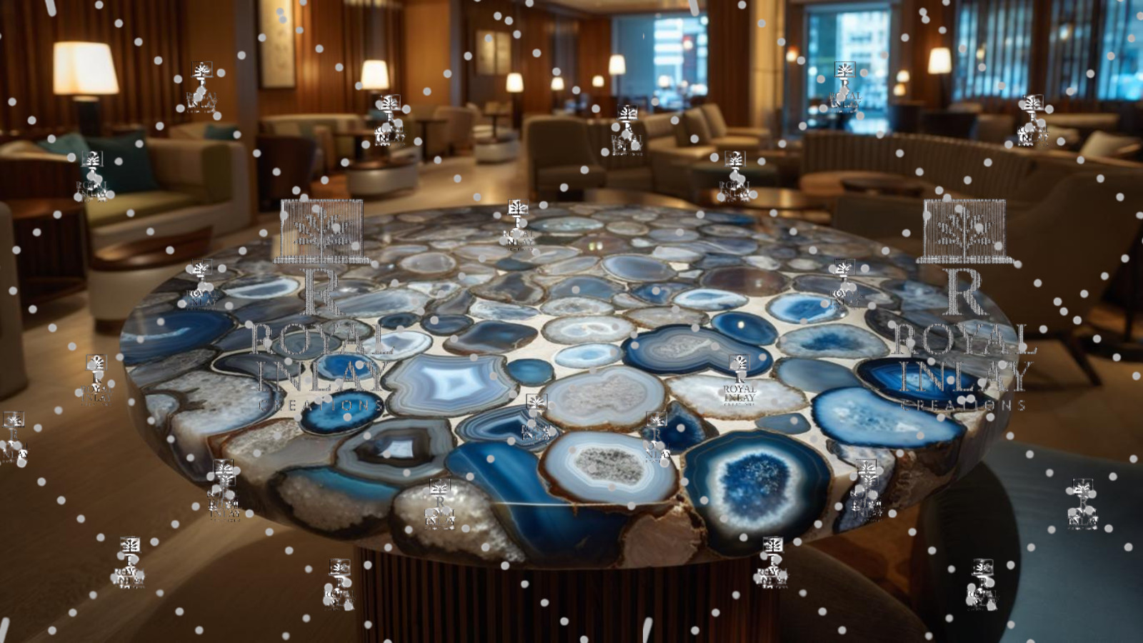 30” Multicolor Agate Stone Table – Handmade Round Gemstone Accent – Decor