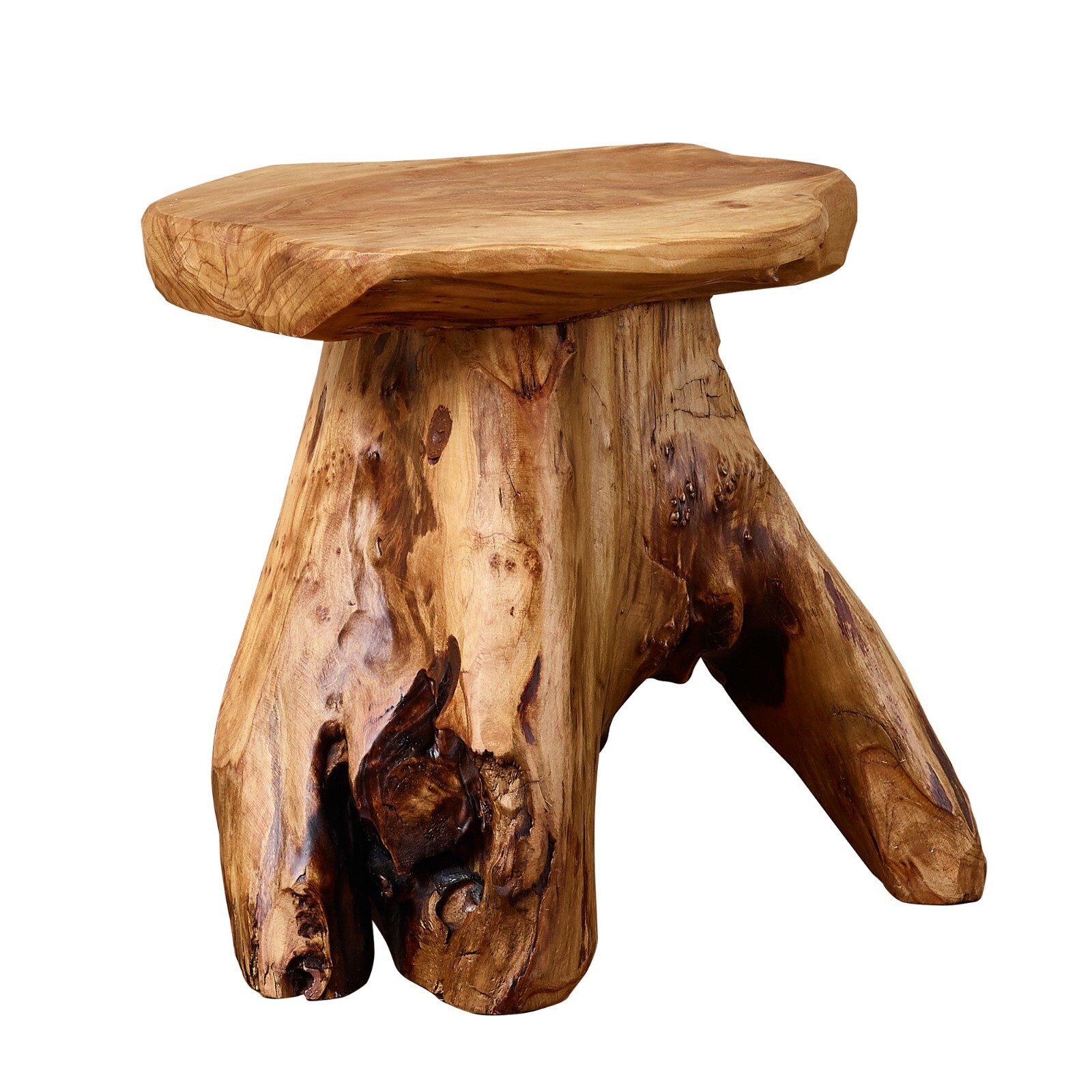 GREENAGE Natural Cedar Mushroom Stool Plant Stand Nightsstand Side Table 13.5″ H