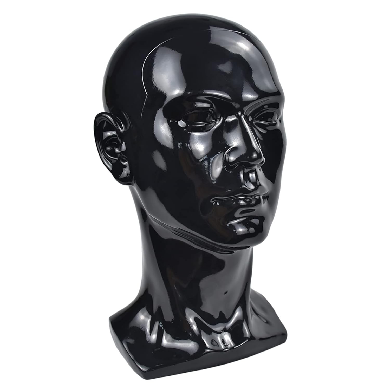PVC Mannequin Head Black Male Manikin Dummy Stand Model Display Hat black