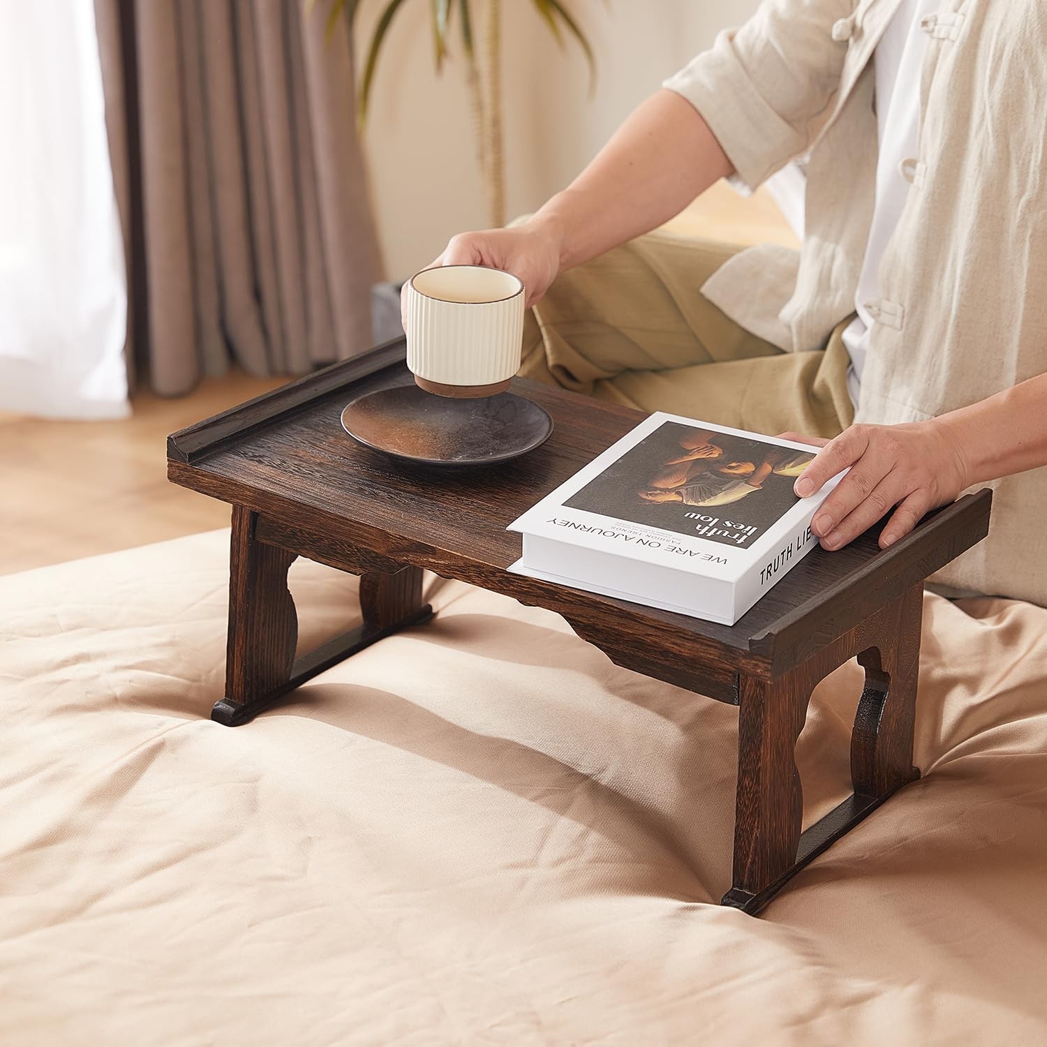 Japanese Floor Table, Small Coffee & Tea Table, Altar for Meditation, Low Tab…