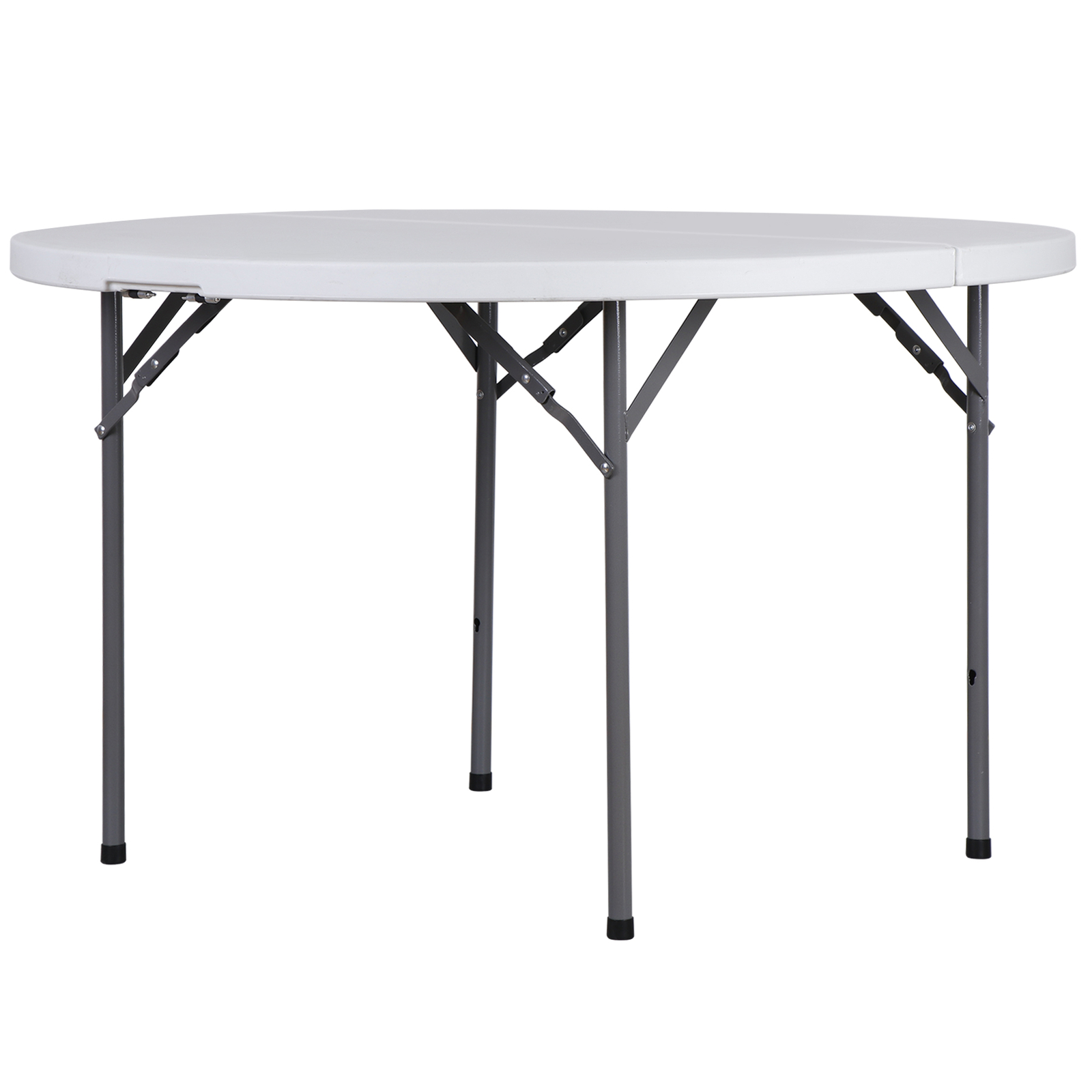 4 FT Round Folding Card Table 48″ Indoor Outdoor Portable Plastic Camping Table