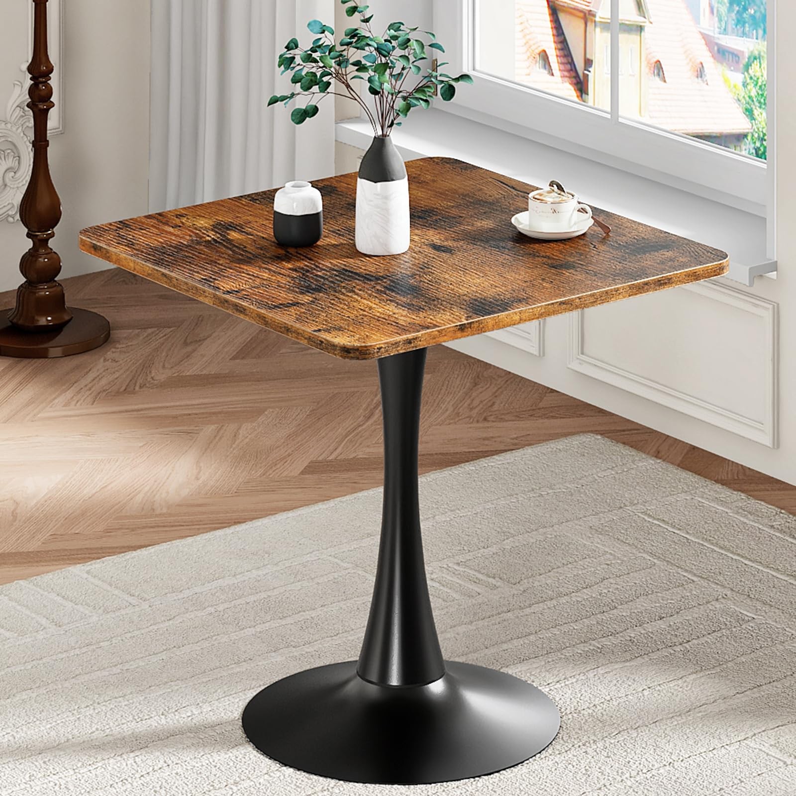 Dining Table, Square Dining Table for 2, 27.6″ Dining Room Table for Small Sp…