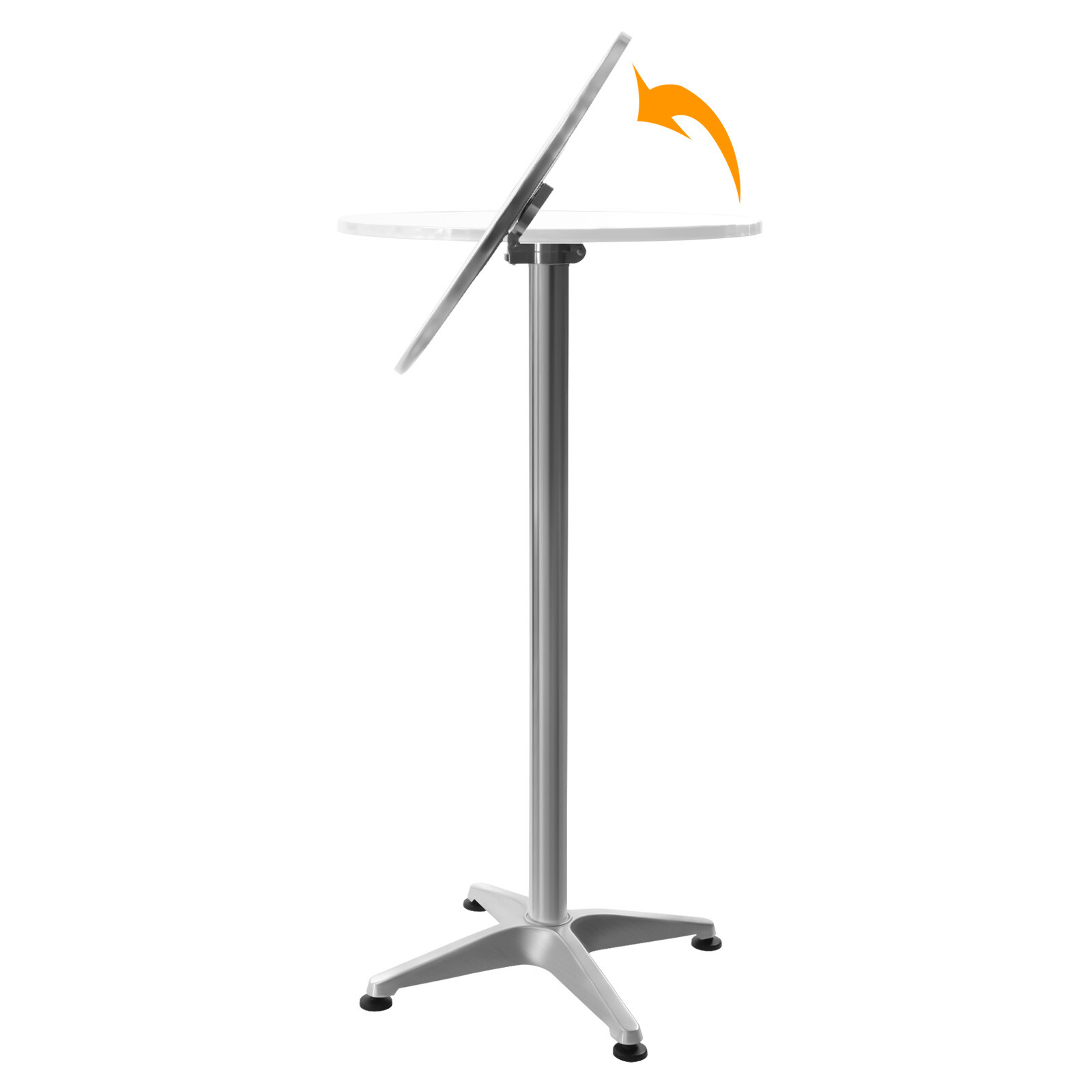 23.6″ Round Pub Table Bistro Bar Height Cocktail Table W/ 90° Foldable Table Top