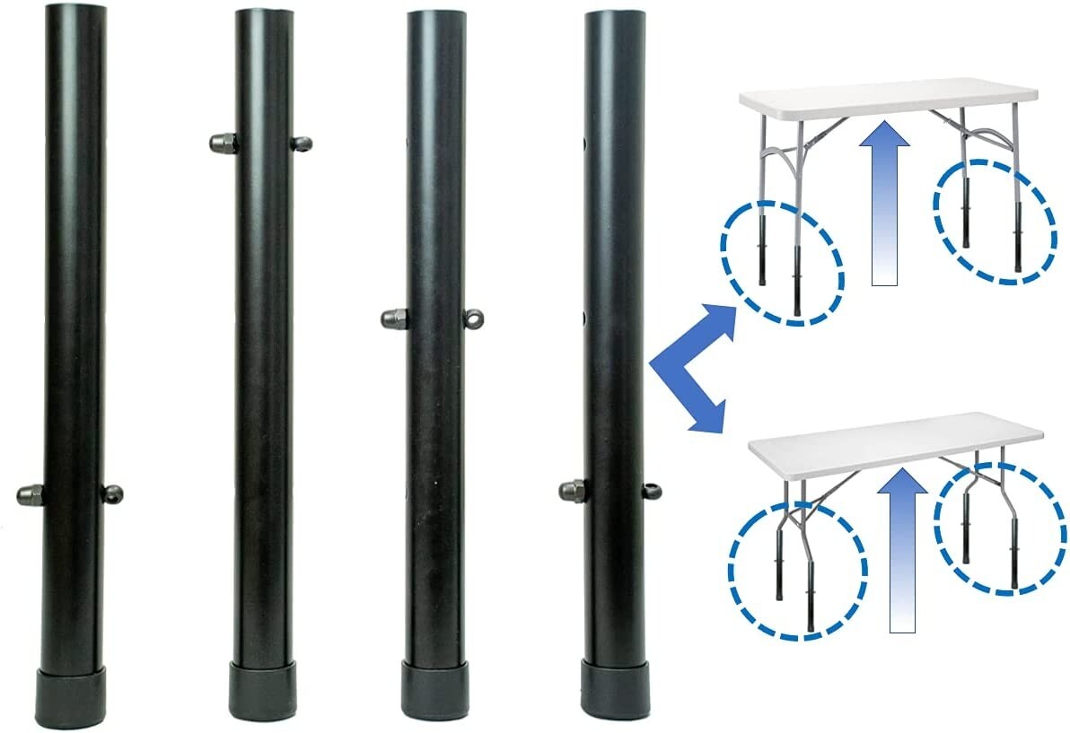 16 Inch Table Leg Extenders for Folding Table 4-Pack Table Risers for Straight &