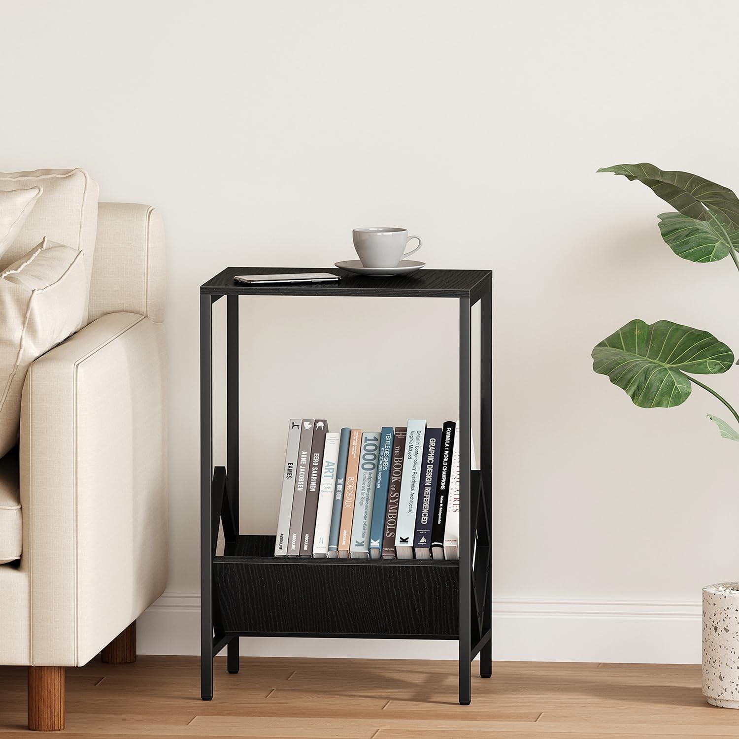 2 Tier End Table Side Table Record Player Stand Storage Up To 100 Albums