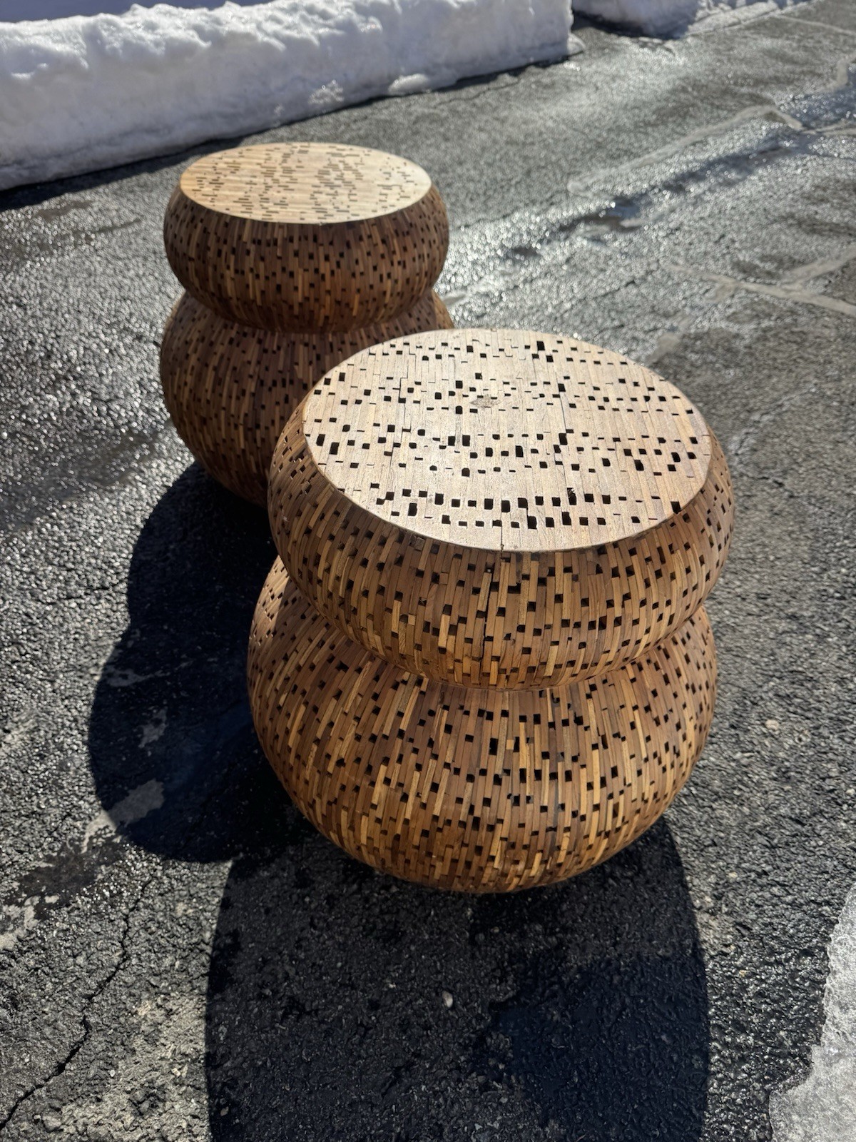 The Mashroom Teak End Table
