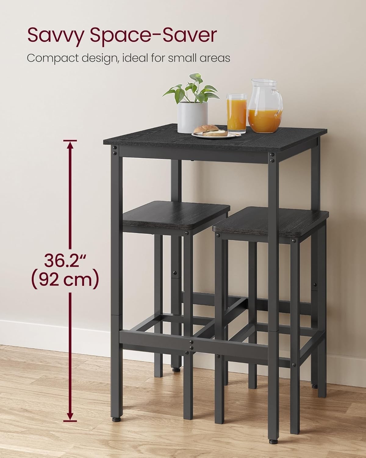 NEW Bar Table High Top Metal Pub Table 23.6in Black