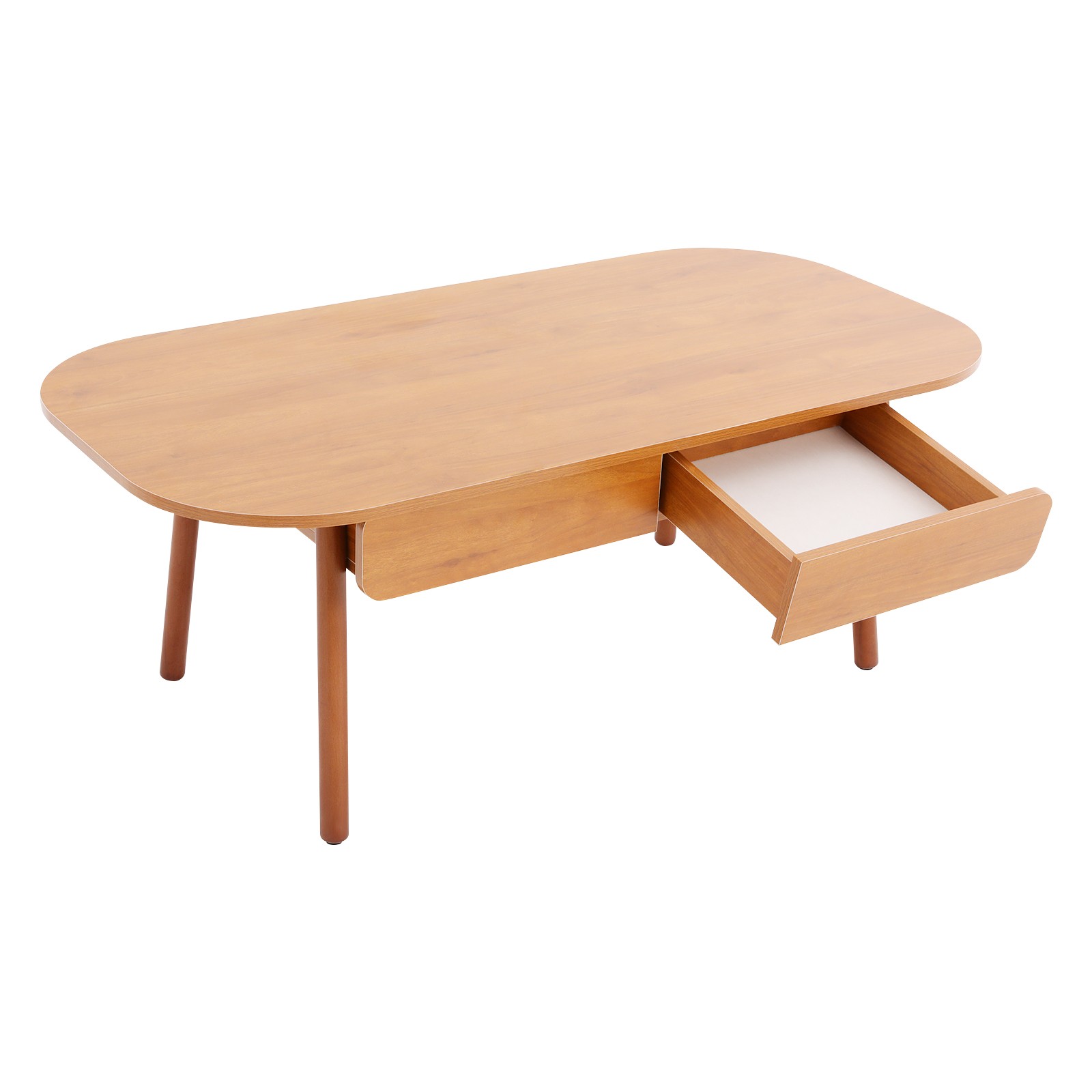 Solid Wood Coffee Table With 2 Drawers Bedroom Living Room Tea Table End Table