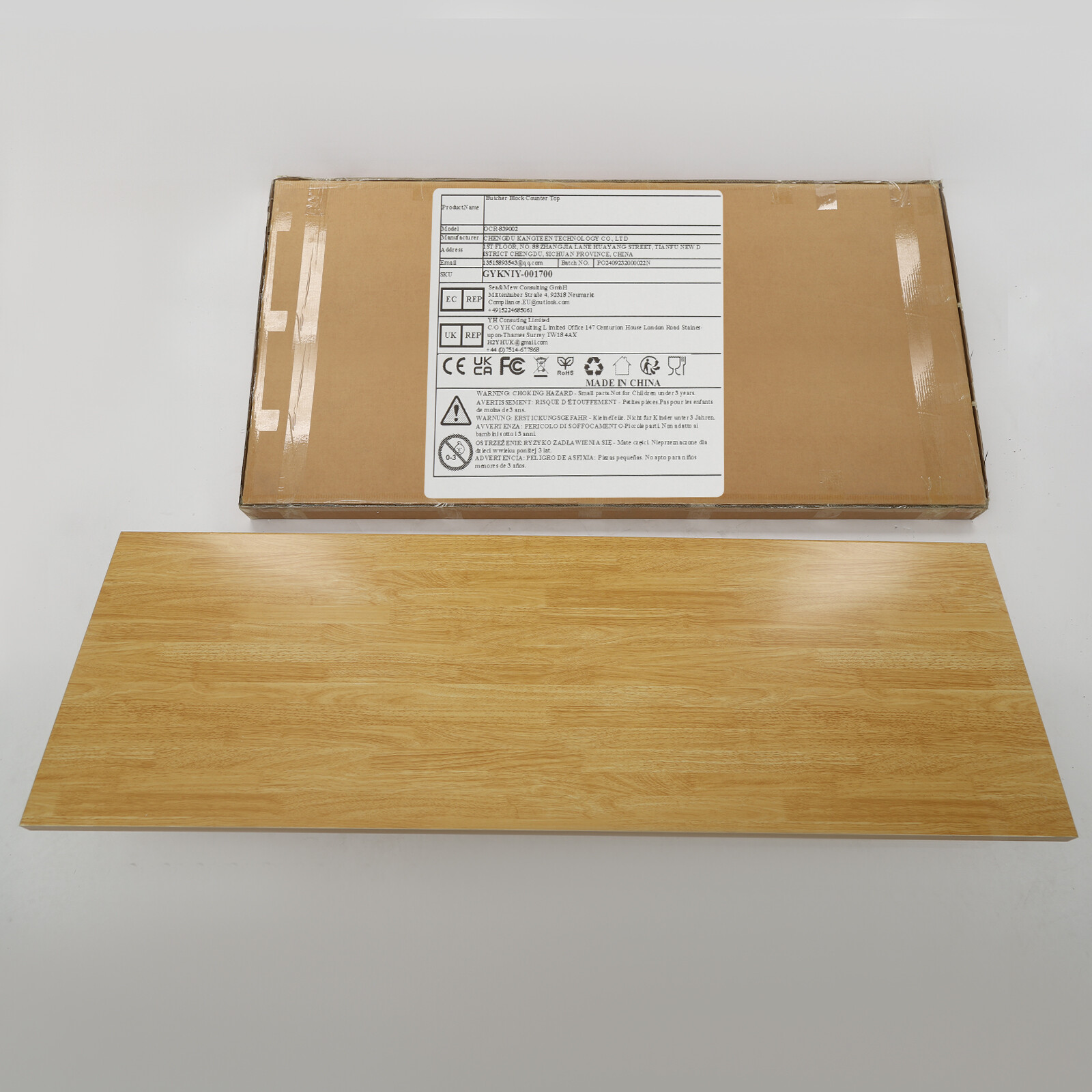 70.86*23.62*1.38in Wood Color Plywood Rectangular Adaptable CountertopTabletop