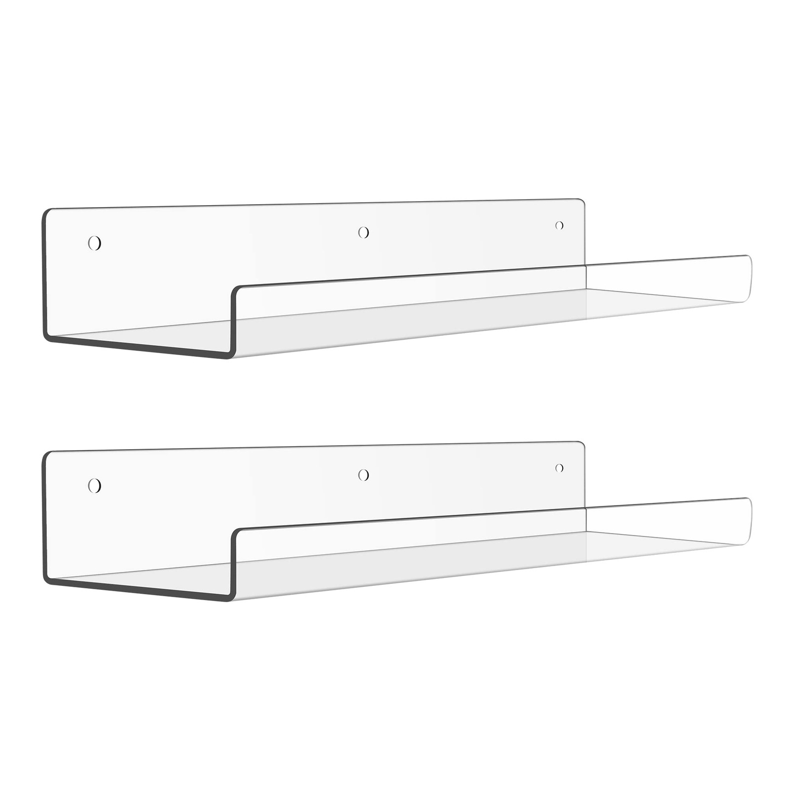 upsimples Acrylic Shelves for Bathroom 15 inches x 4 x 2 inches, Clear