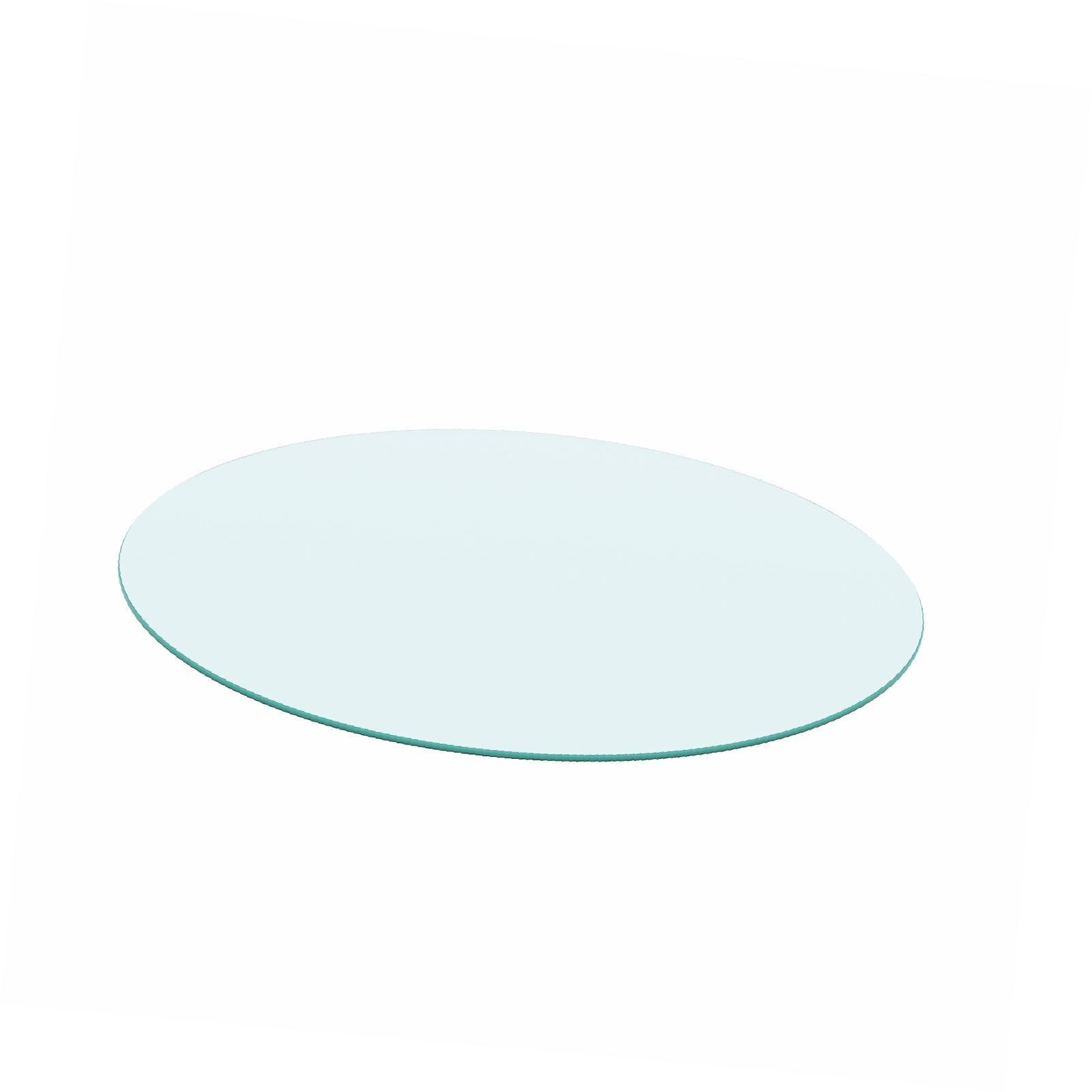 36 Inch Polished Edge Tempered Clear Glass Table Top Round Replacement for Home