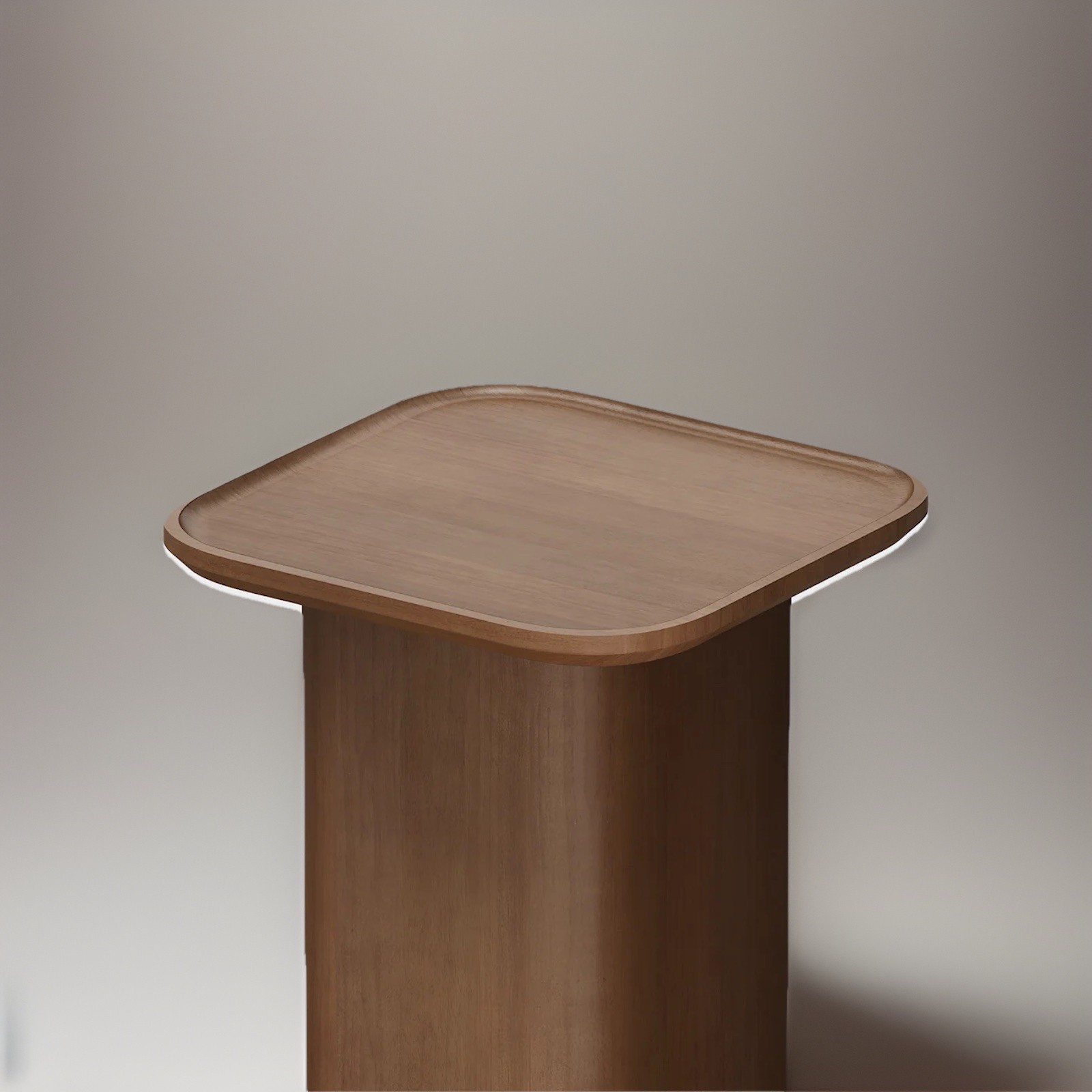 Thuma ~ Pedestal Side Table ~ Walnut Finish ~ New in Box