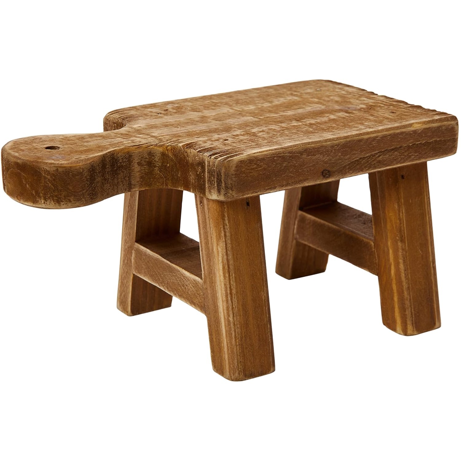 Charming Small Wood Pedestal with Handle – Perfect for Miniature Displays