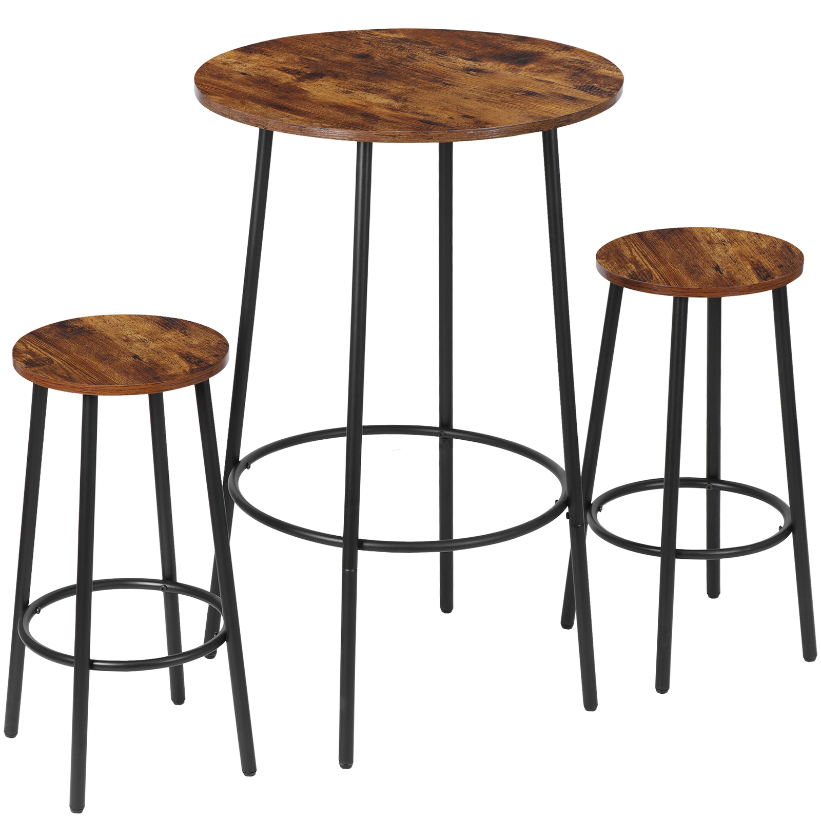 3 Piece Small Round Dining Table Set for Kitchen Breakfast Nook Counter Height