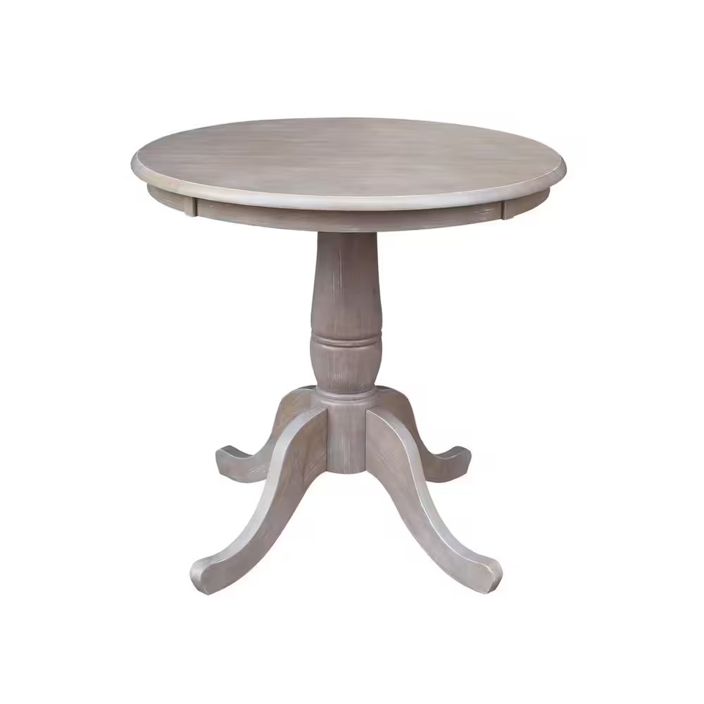 30 In. Weathered Taupe Gray Solid Wood Dining Table