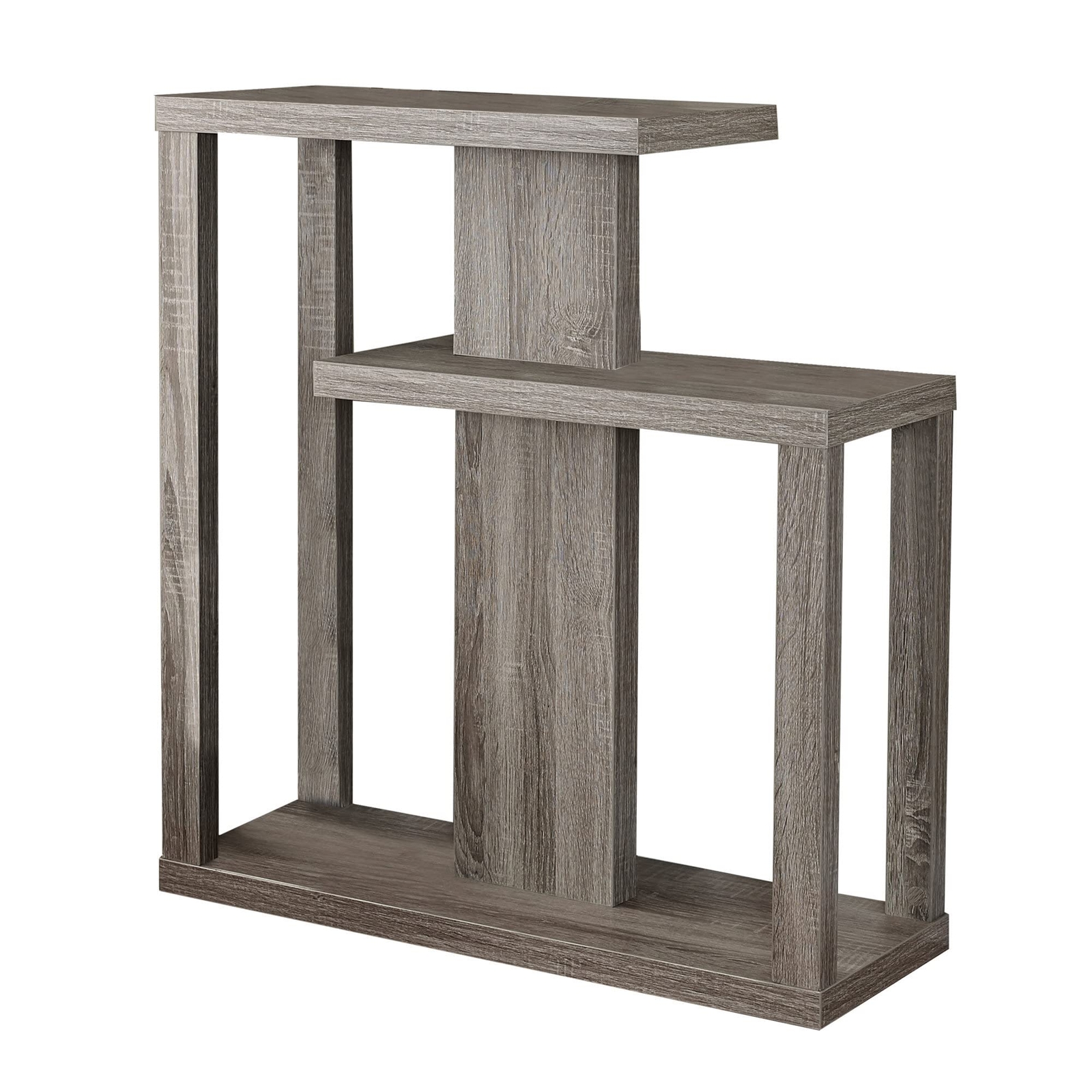 32 Taupe Free form Floor Shelf Console Table With Storage