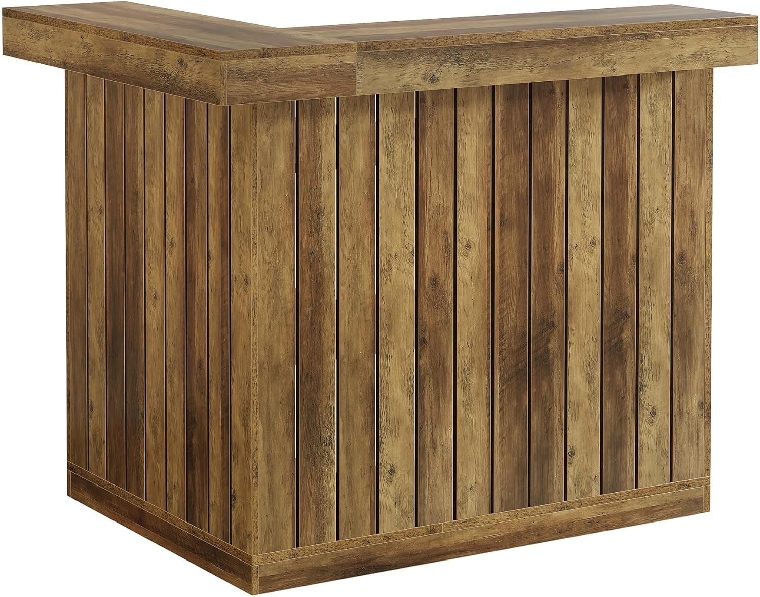 L Shaped Bar Table with Storage Shelves Industrial 4-Tier Corner Home Bar Unit