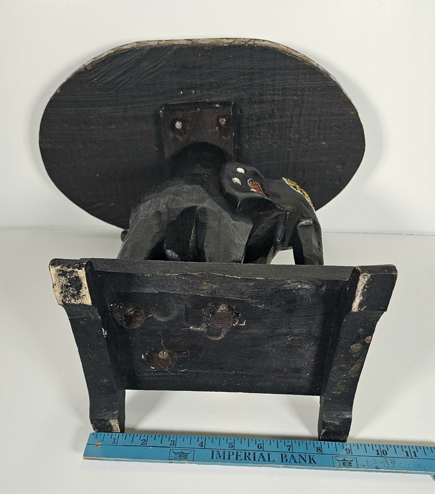World Market beaded elephant plant stand table 15 ” tall carve wood Embellished