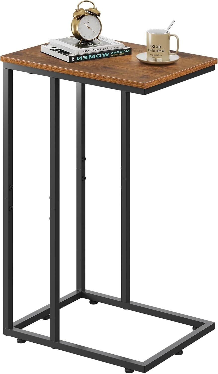 C Shaped End Table, Small Side Table for Couch, Sofa, TV Tray C Table for Liv…