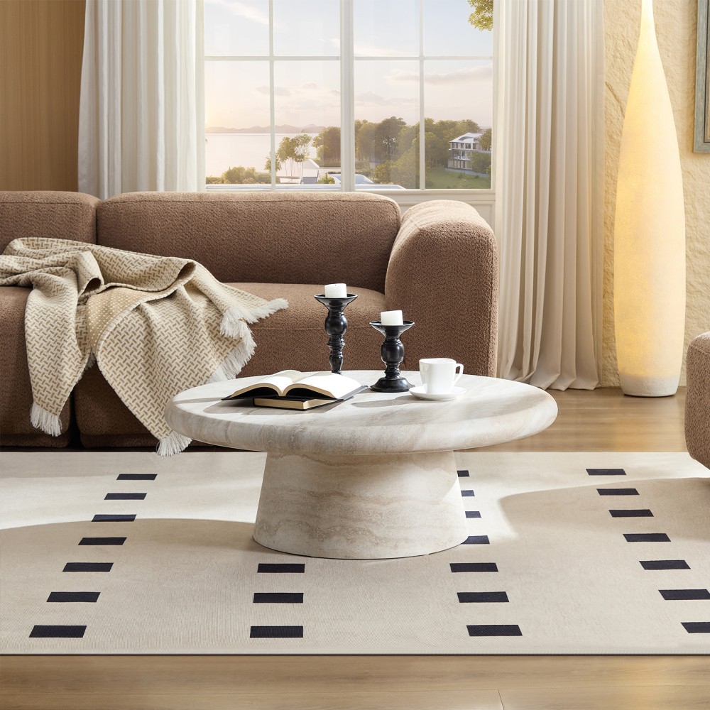 Modern Round Coffee Table, Perfect for Living Room Decor,Assembly Required