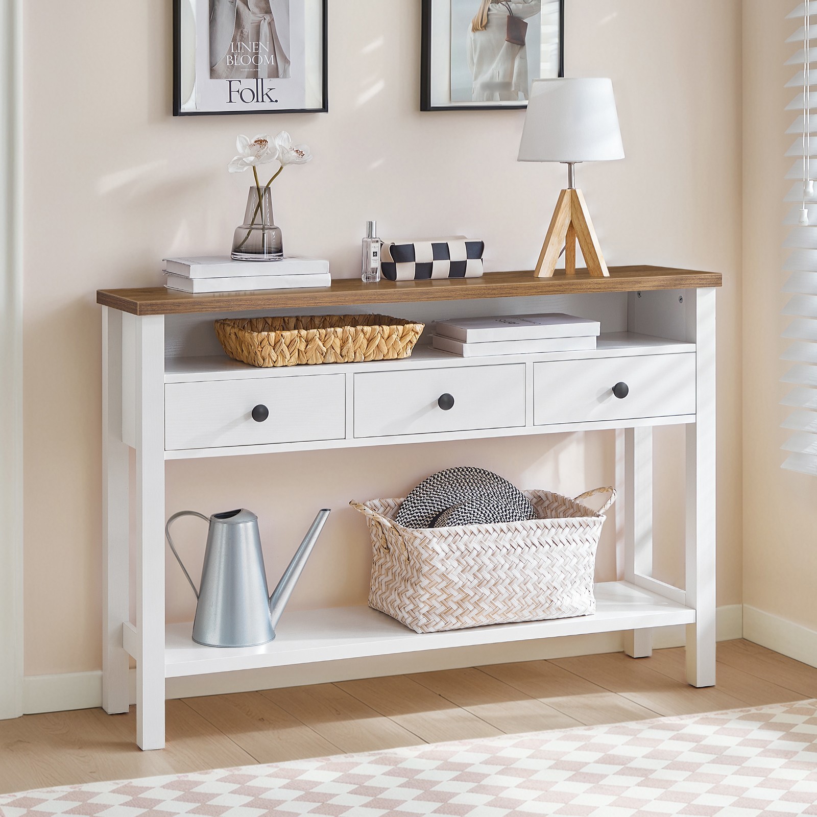 Farmhouse Entryway Table Console Table Sofa Table 45.3″L x 11.8″W x 31.7″H