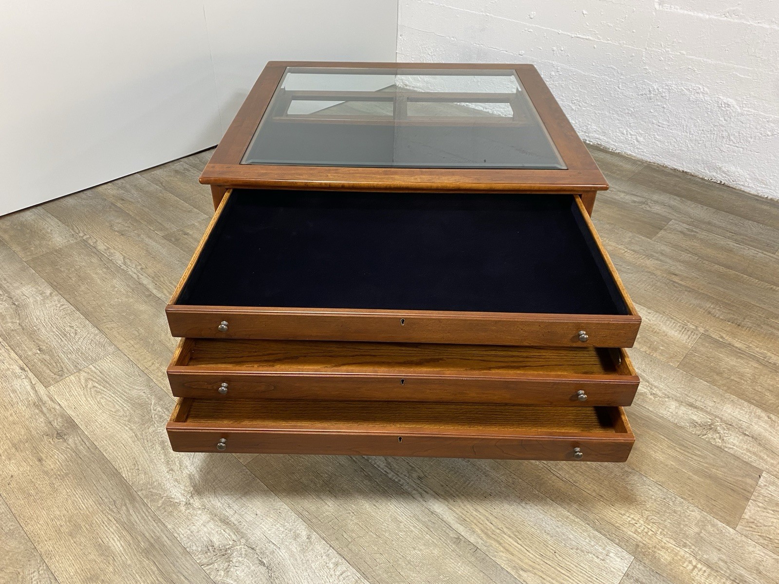 Bob Timberlake Lexington Solid Cherry Square Glass Top Coffee Table