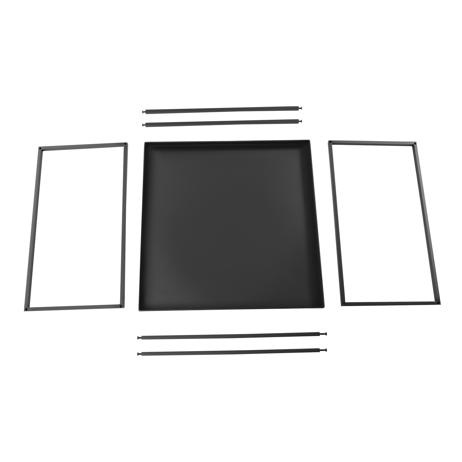 59cm Metal Square Coffee Table End Table/Side Table For Office/Home Matt Black