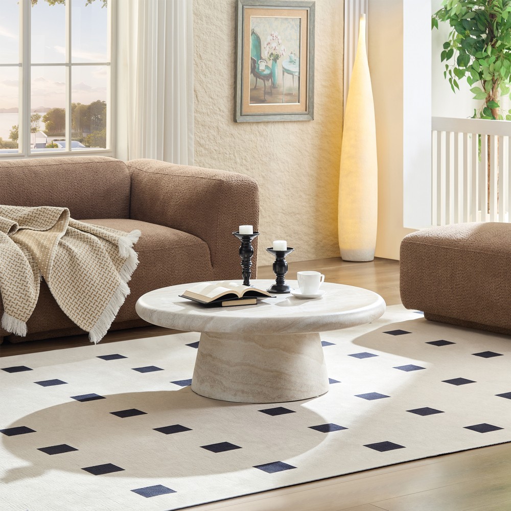 Modern Round Coffee Table, Perfect for Living Room Decor,Assembly Required