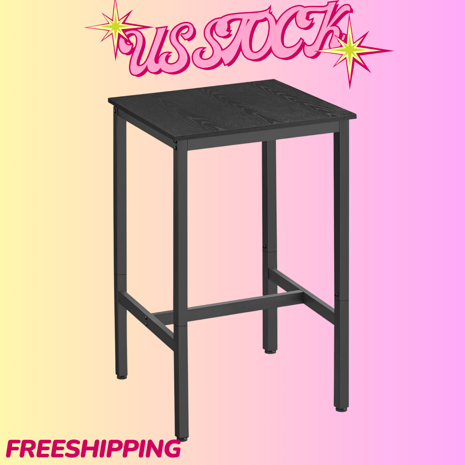 NEW Bar Table High Top Metal Pub Table 23.6in Black