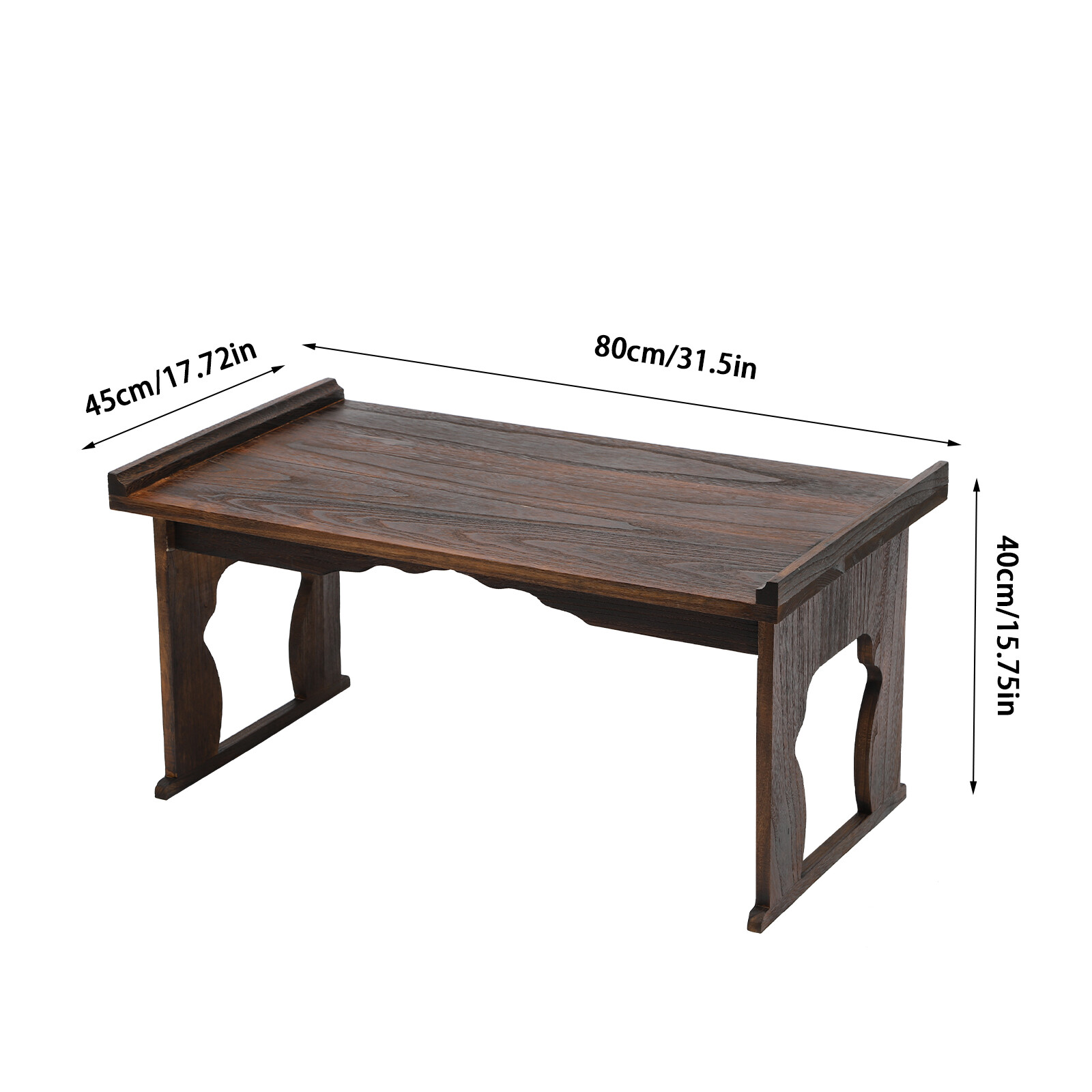 Foldable Bed Laptop Desk Walnut Sycamore Wood Tray Table 31.5 x 17.72 In