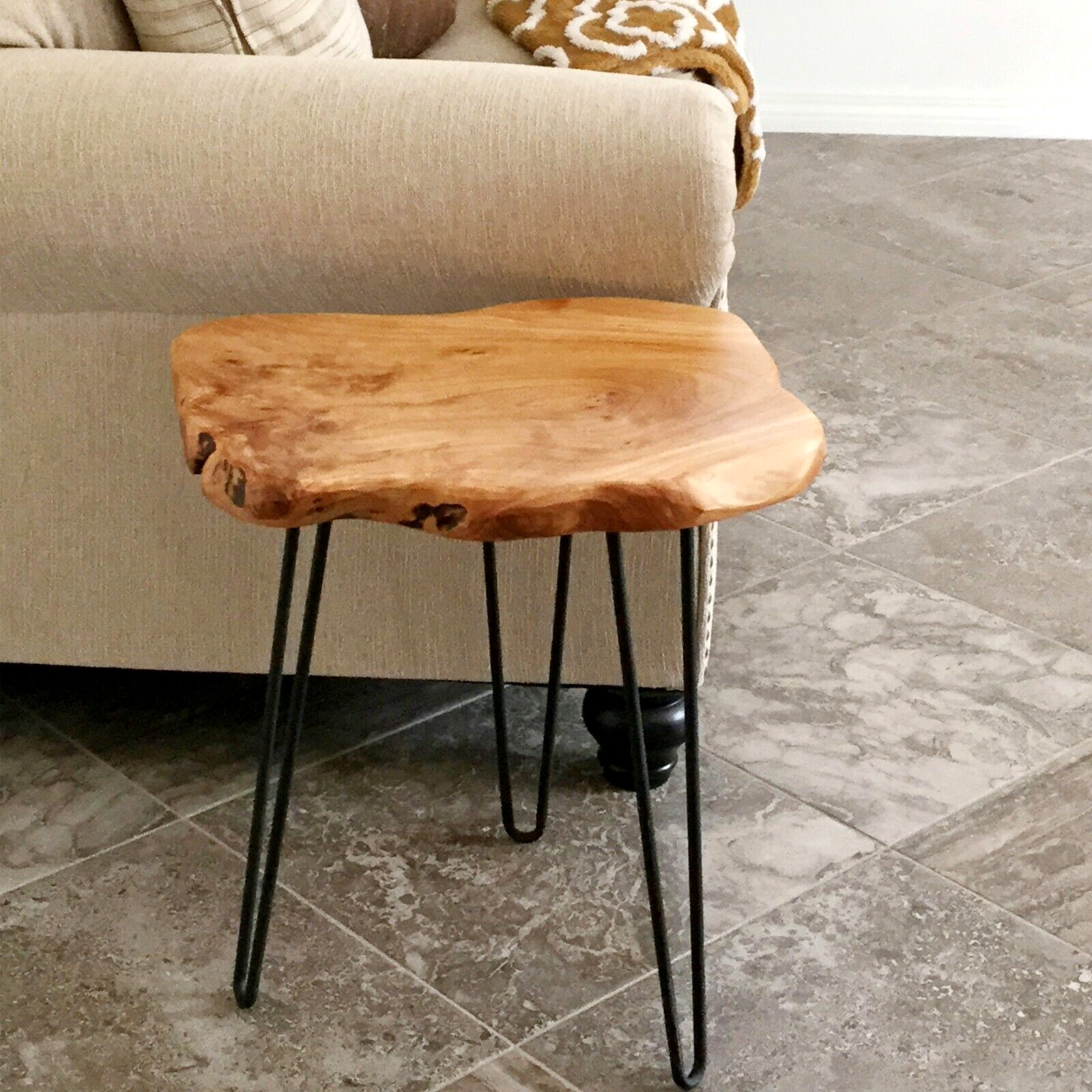 GREENAGE Cedar Roots Stool Natural Edge Coffee Table Side Table Nightstand 21″ H