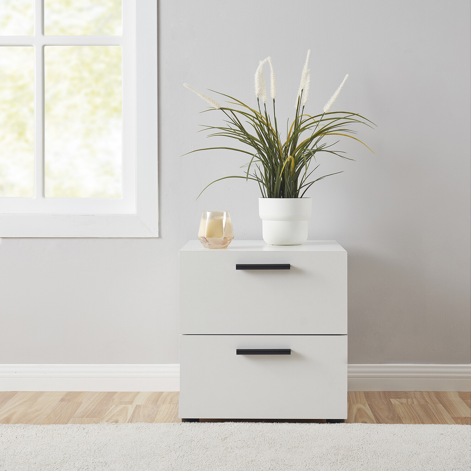 Nightstand with 2 Drawers for Bedroom Storage,Wood End Table Essential Furniture