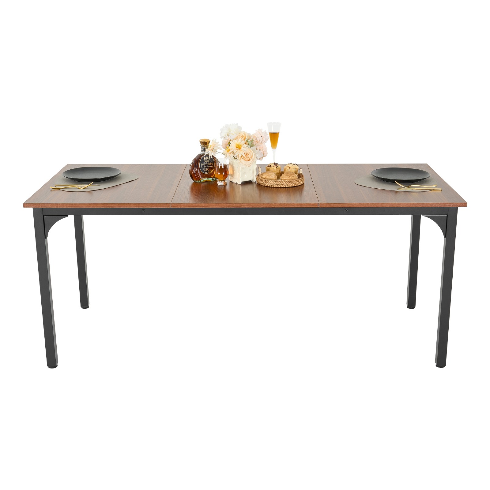 VEVOR 71in Rectangle Dining Table Wood Kitchen Table for 6-8 Person Brown