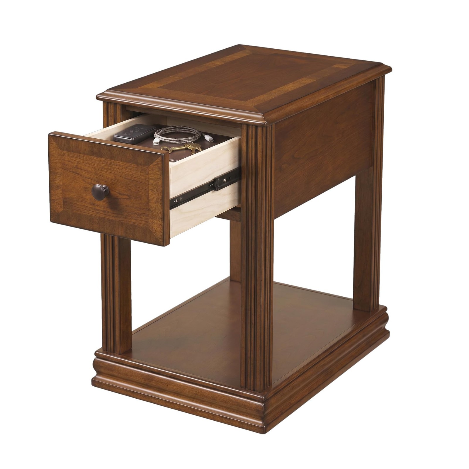 Breegin Traditional Wooden Chair Side End Table, Brown