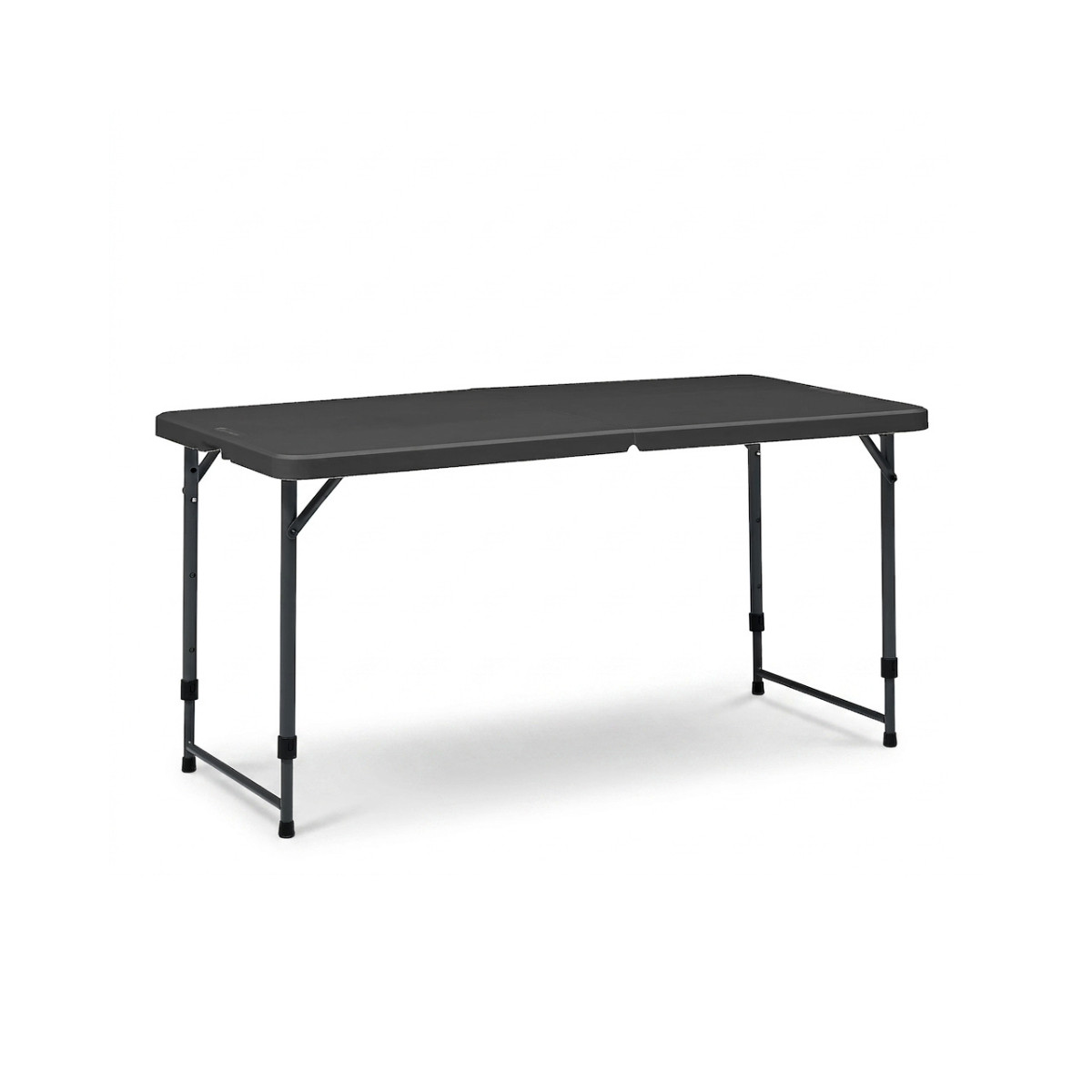 4FT Adjustable Height Folding Table Portable Plastic Utility Desk Black Outdoor