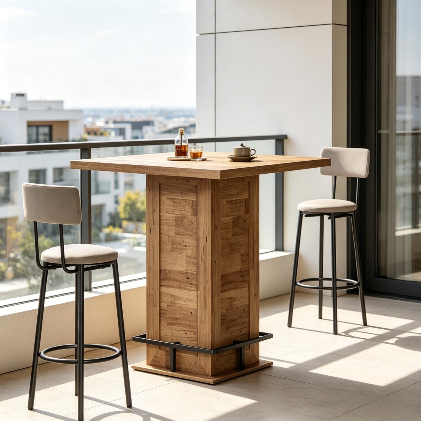 Square Counter-height Bar Table Pub Table Customer-serving Bar Dining Table
