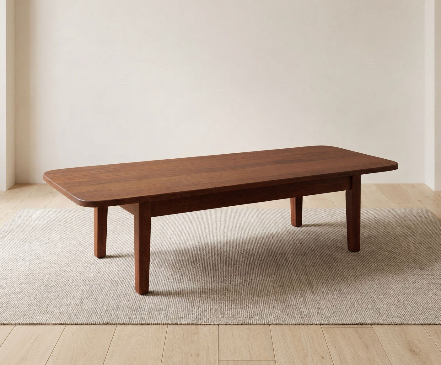 Vintage 1960s Mid-Century Modern Solid Teak Surfboard-Style Table Restored New