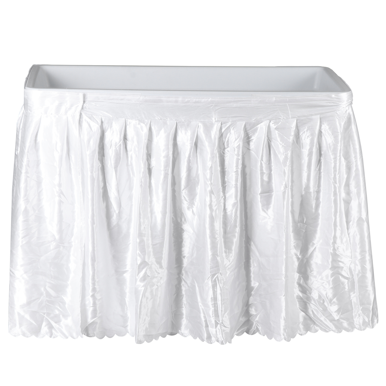 40.5” Folding Ice Cooler Table with Detachable White Skirt Party Table Outdoor