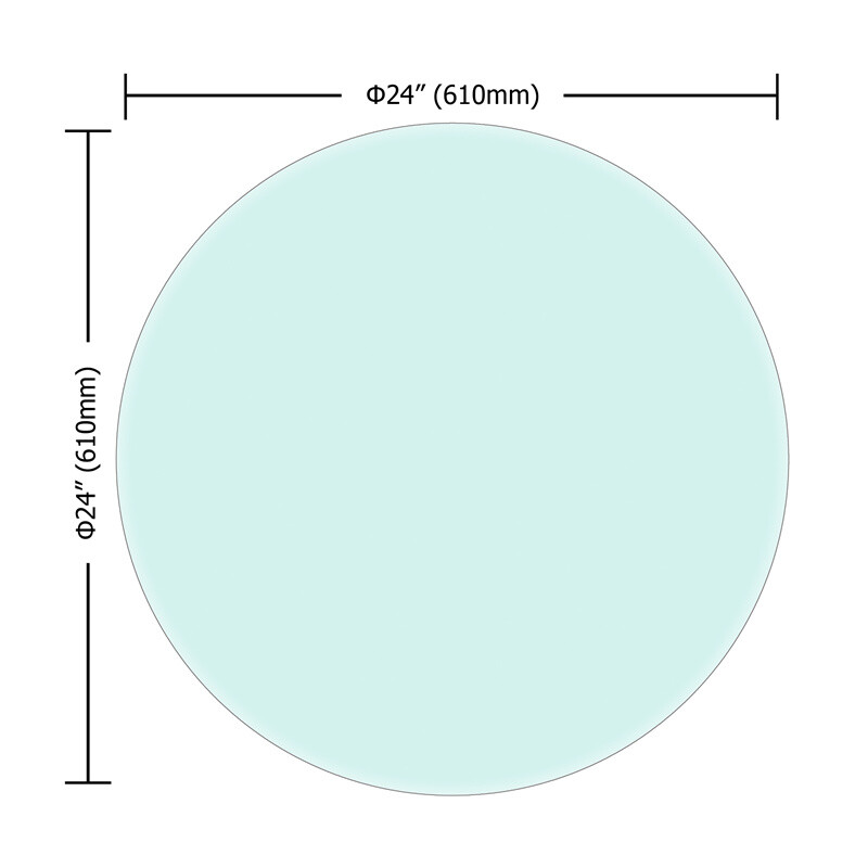 24″-40″ Inch Round Tempered Glass Table Top 1/2” Thick Beveled Polished Edge
