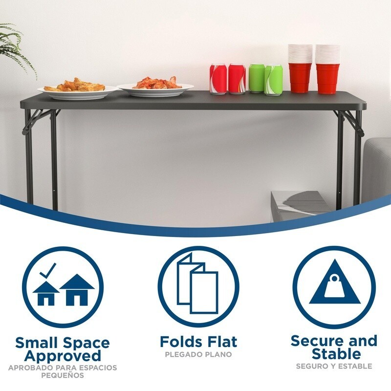 Adjustable Height Folding Table PVC Top Portable Outdoor Indoor Party Use