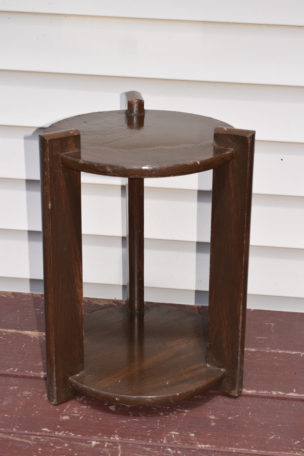 Vintage French Country Cottage Wood Plant Stand Tabouret Side Table Plinth