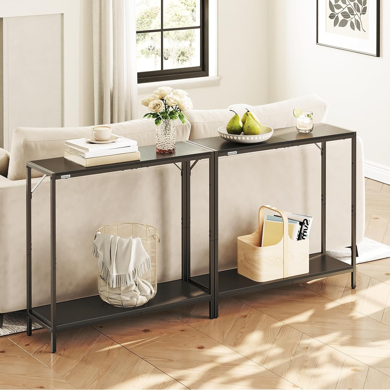 Space-Saving 2-Tier Console Table – 30” Entryway Table, Sturdy, Easy Assemble