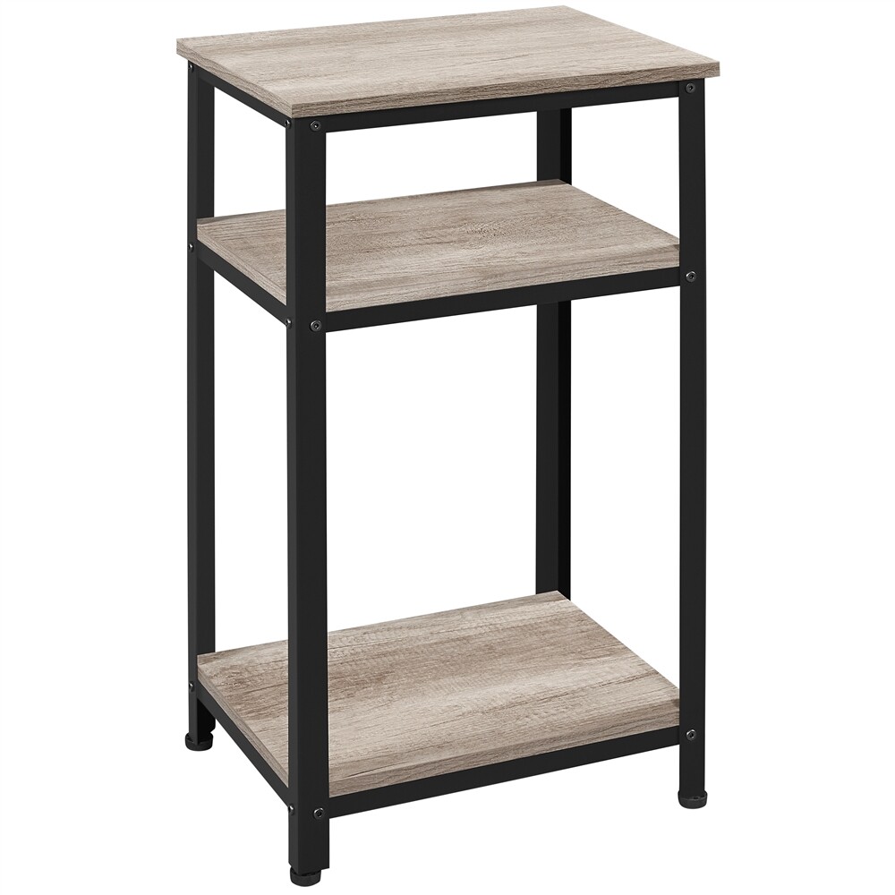 Industrial End Table Narrow Tall Telephone Table Side Table Living Room Gray