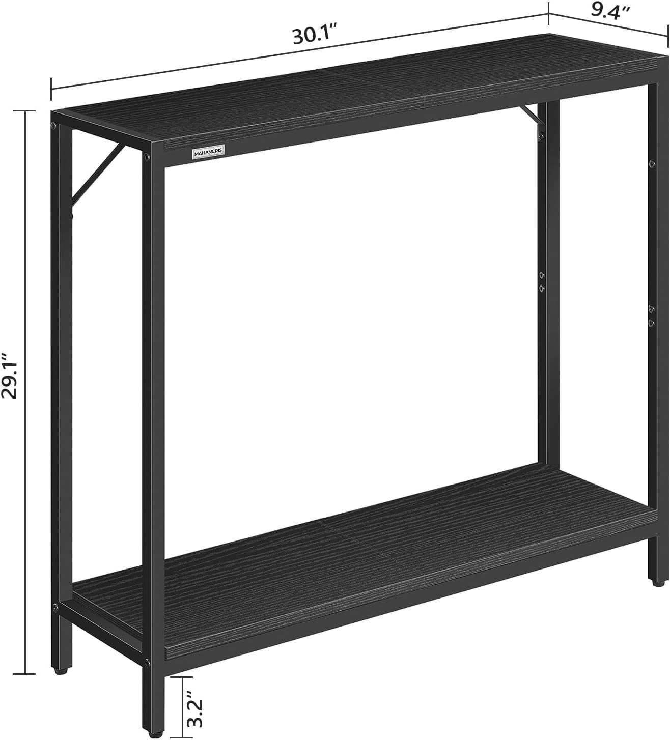 Space-Saving 2-Tier Console Table – 30” Entryway Table, Sturdy, Easy Assemble