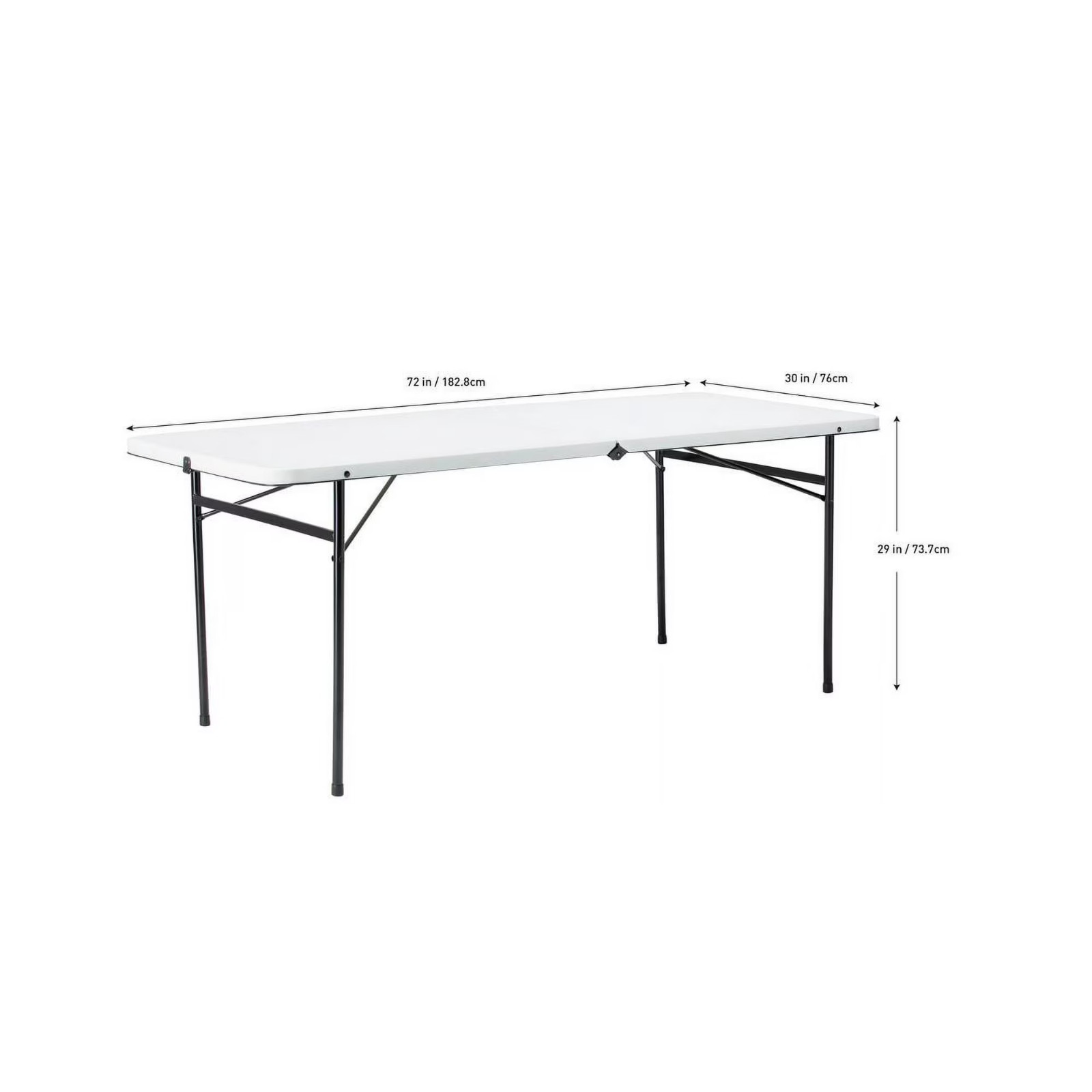 Mainstays 6 Foot Bi-Fold Plastic Folding Table, White Free Ship US